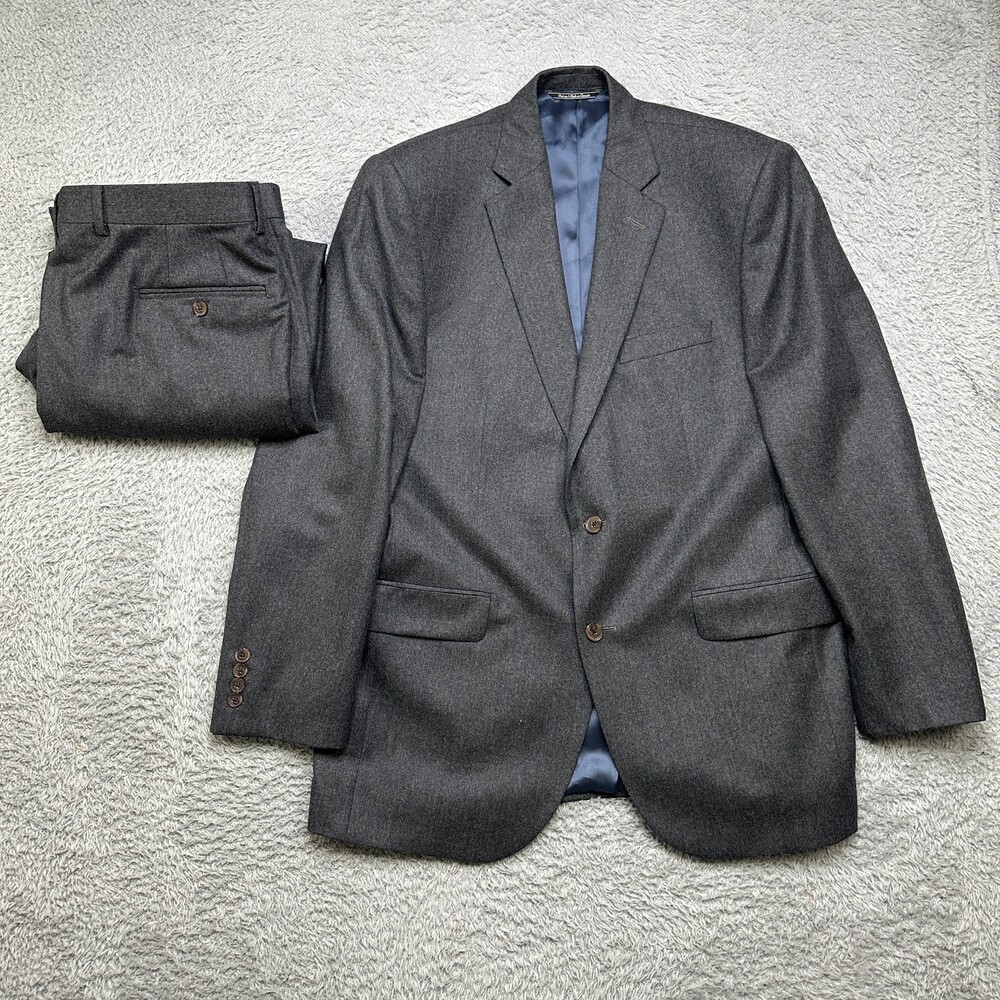 Jack Victor Suit Mens 41R 100% Wool Super 120s Luxor Italy Fabric 2 Pc